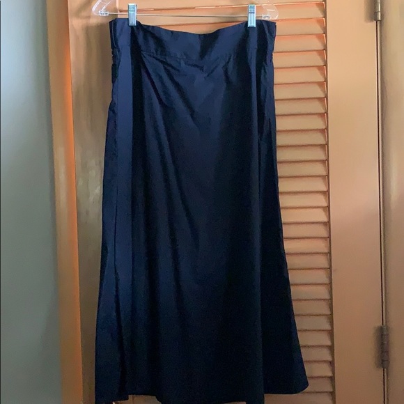 Navy blue Loft Cotton Midi Skirt - Picture 2 of 3